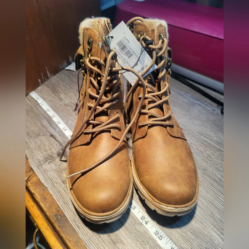 Cliffs By White Mountain NEW Brown Lace-Up Ankle Boots Size‎ 9